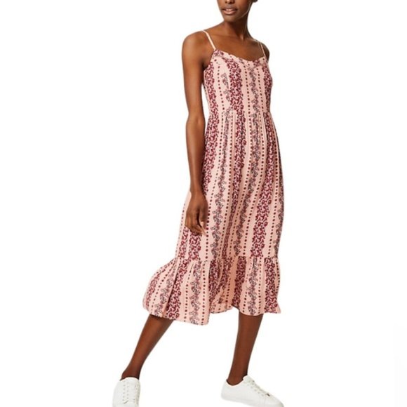 M&S COLLECTION Floral Print Slip Maxi Dress Pockets Size 4 Boho - Picture 1 of 4